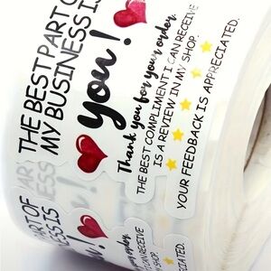 The Best Part of My Business Is You Thank You Stickers, 500 pcs
